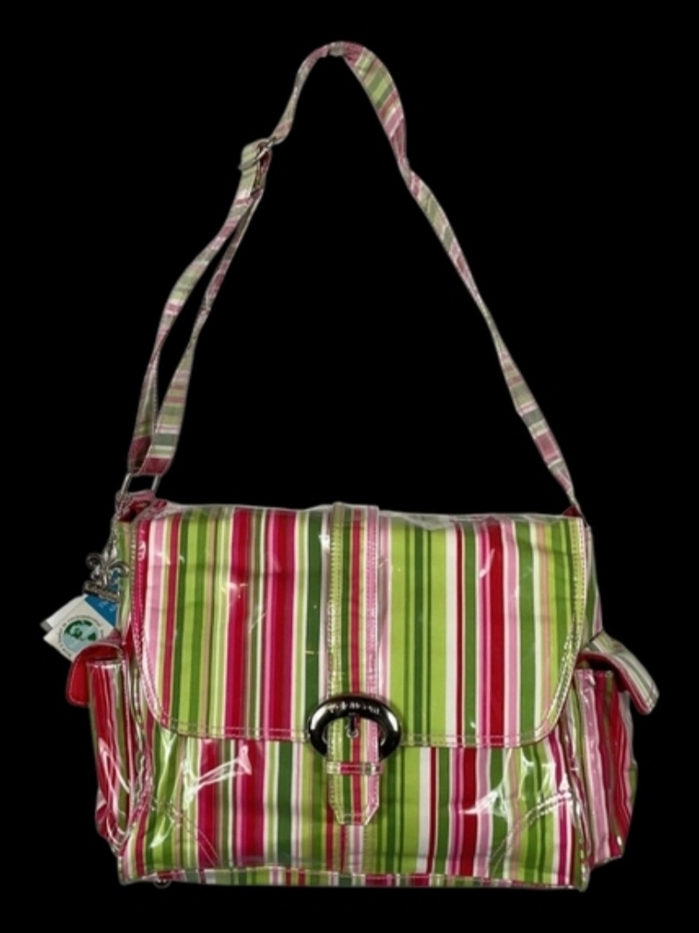 Kalencom Striped Pink & Green Baby Bag - Picture 3 of 10
